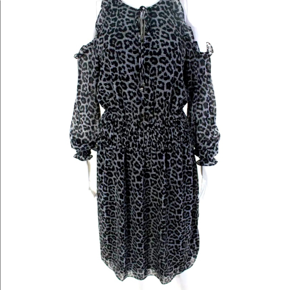 💚💚M. KORS❤️COLD SHOULDER LEOPARD PRINT DRESS💚💚